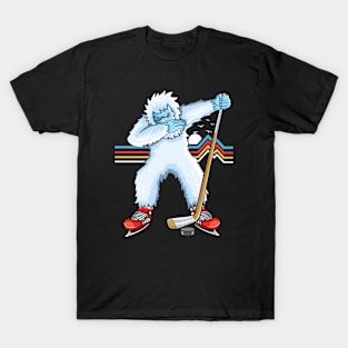 Dabbing yeti Ice Hockey yeti Kids Boys funny ice Hockey T-Shirt